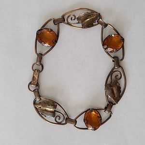 Vintage Gold Filled Amber Bracelet